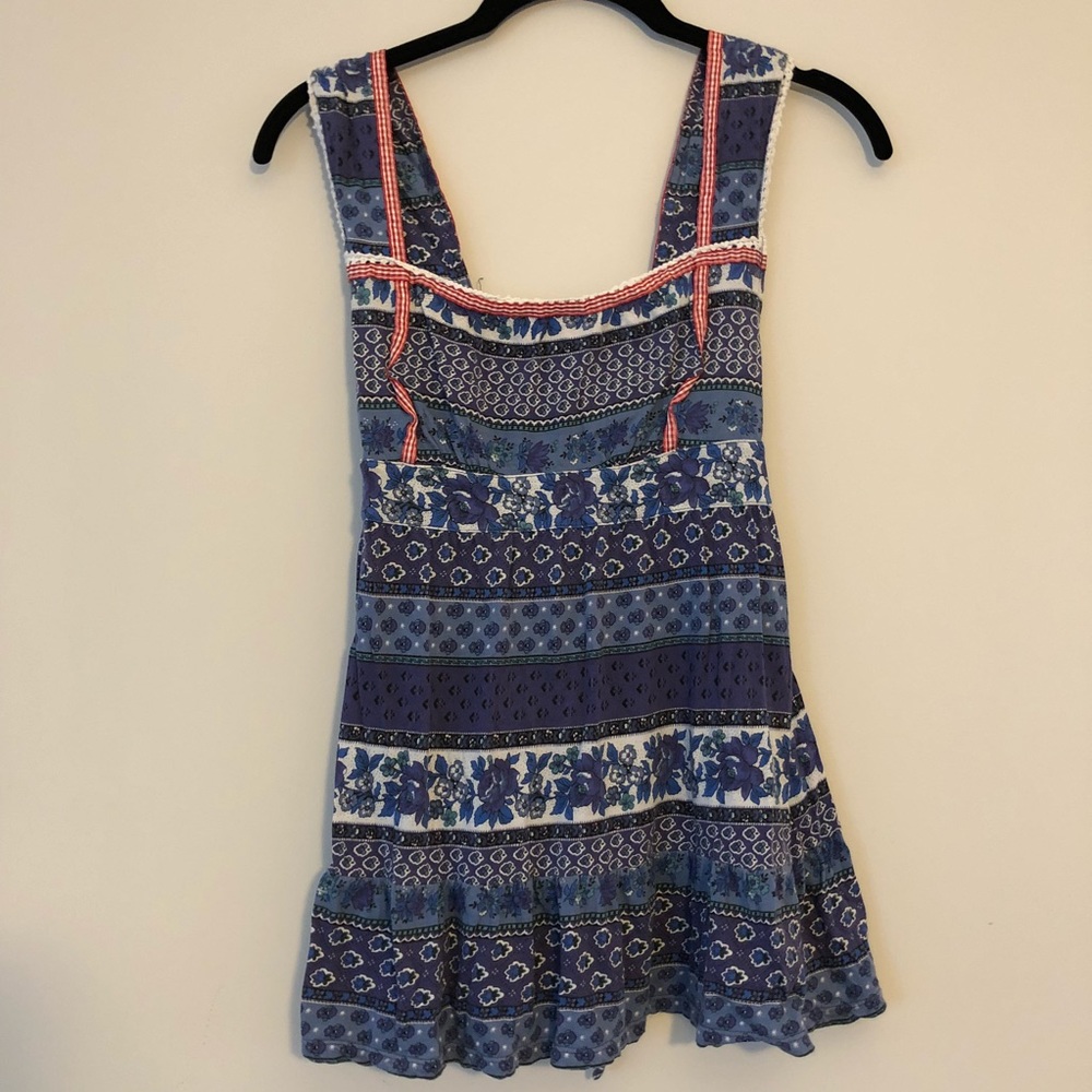 Free People Blue Patterned Tank